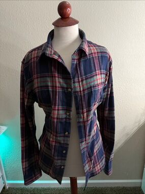 Aeropostale Navy Blue Plaid Button-Up Shirt
